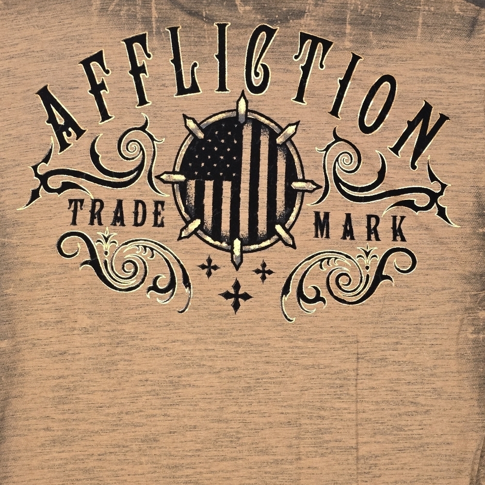 Affliction Men's T-shirt Iron Pledge Y2K Biker - Picture 5 of 5